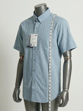 Denim & Flower By Ricky Singh Men's Light Blue Collared Button Down Shirt, L